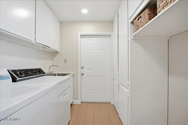 a view of a hallway with workspace