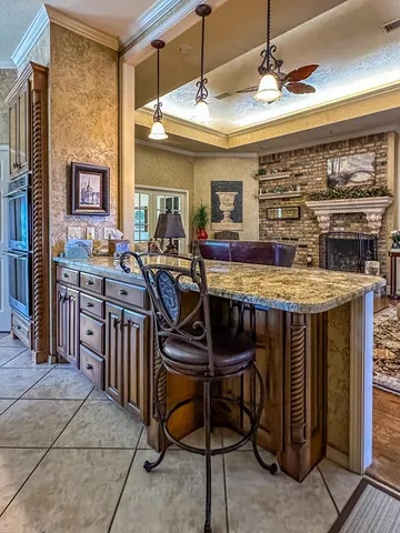 a view of a kitchen with cabinets
