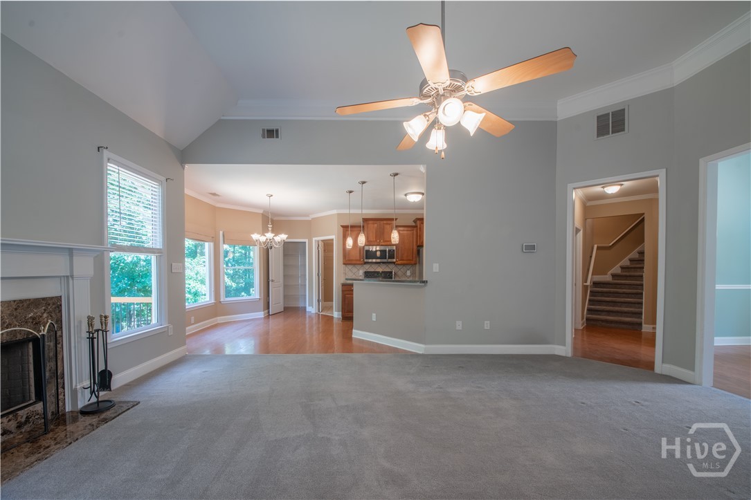217 Hidden Spring Way Athens, GA 30605 - Photo 6 of 55 Living Room looking to Breakfast Room and Kitchen