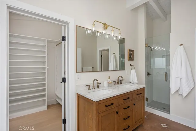 a view of balcony with wooden floor