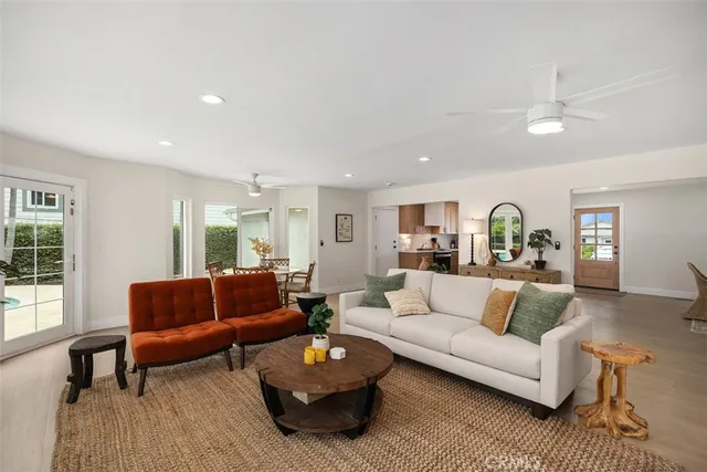 a living room with furniture and a couch
