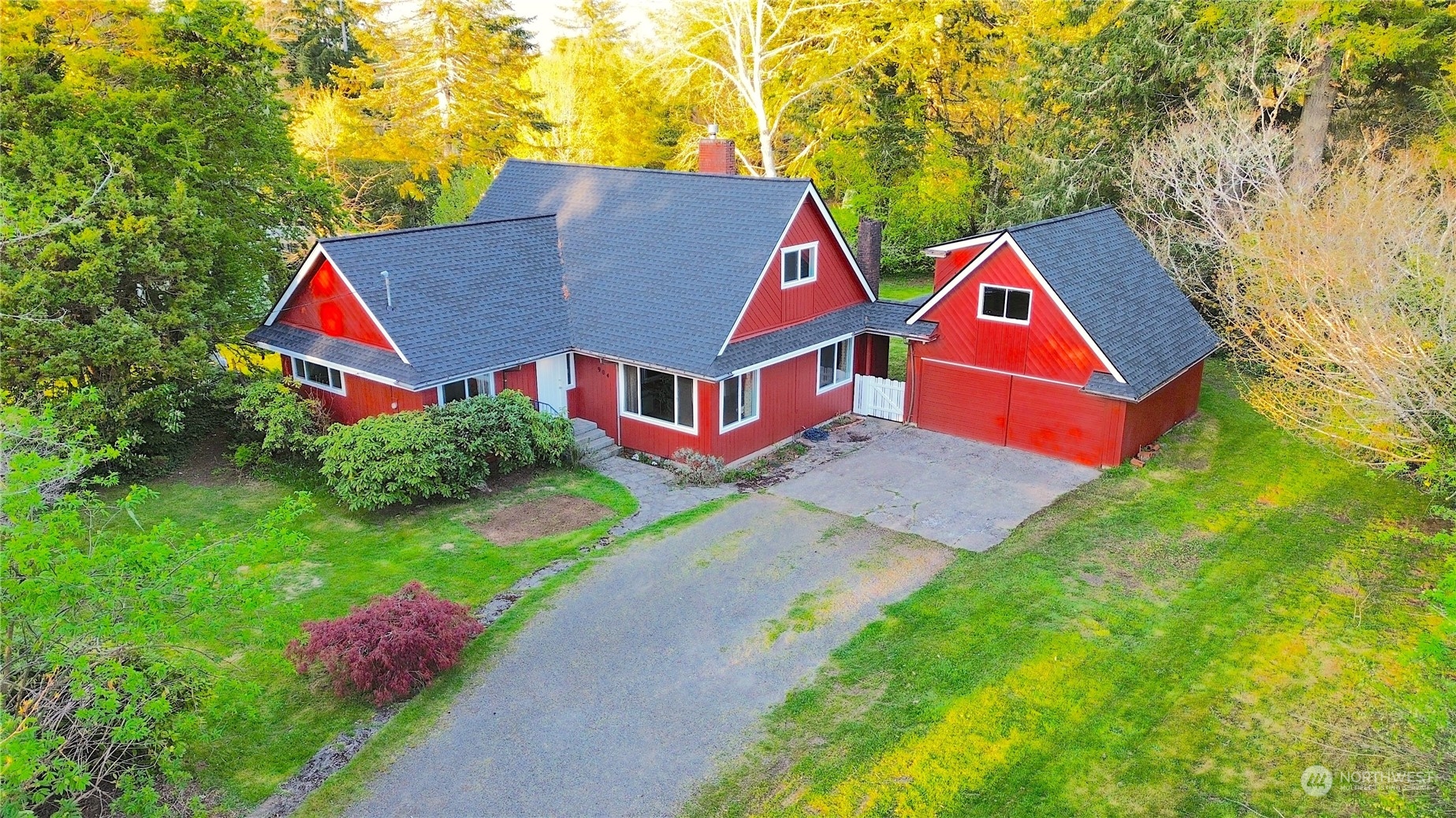 a aerial view of a house