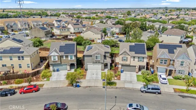 an aerial view of multiple houses