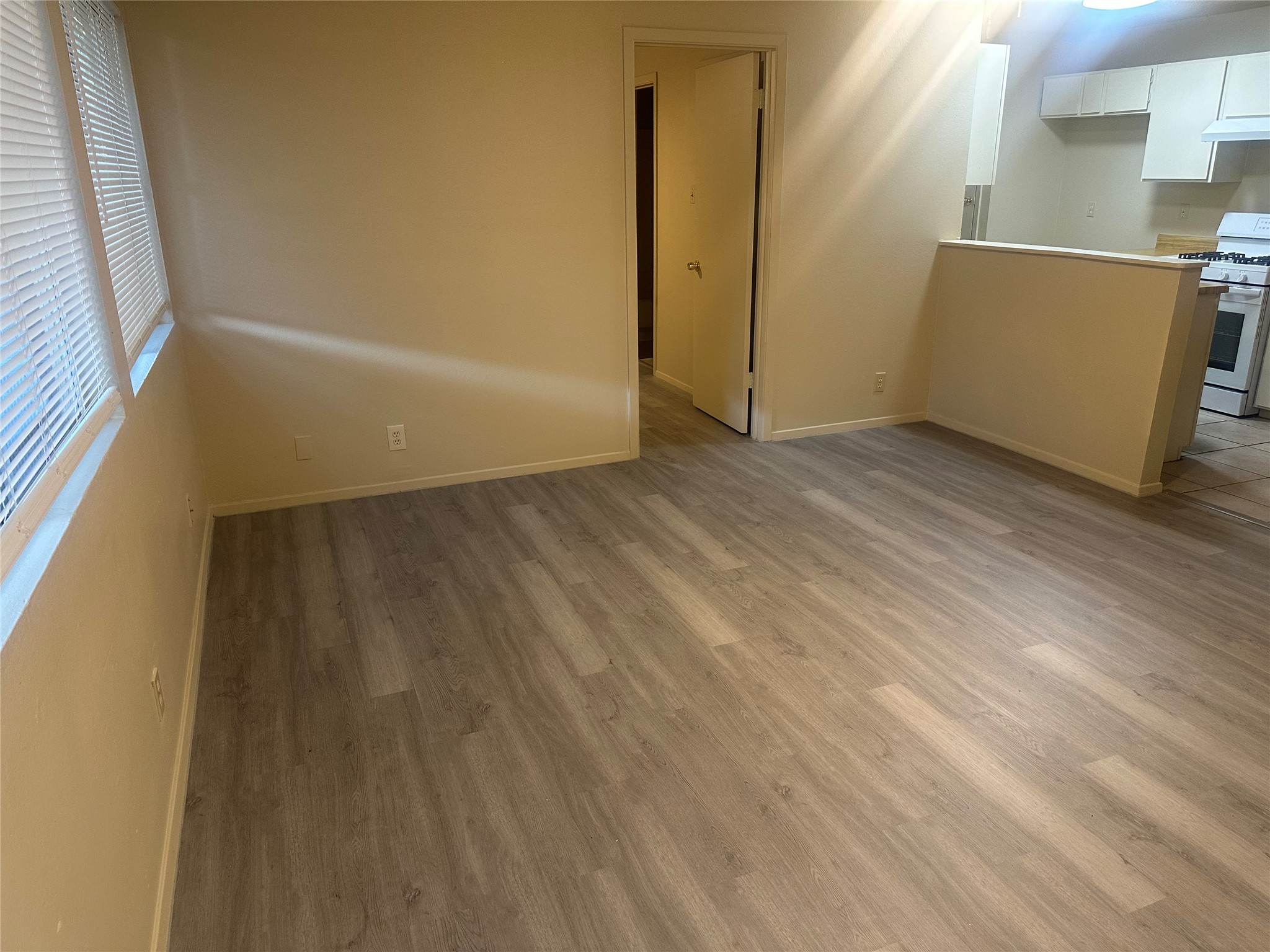 2602 South Bagdad Road, Unit A Leander, TX 78641 - Photo 4 of 26 Natural light filters through the blinds, illuminating the durable vinyl plank flooring.