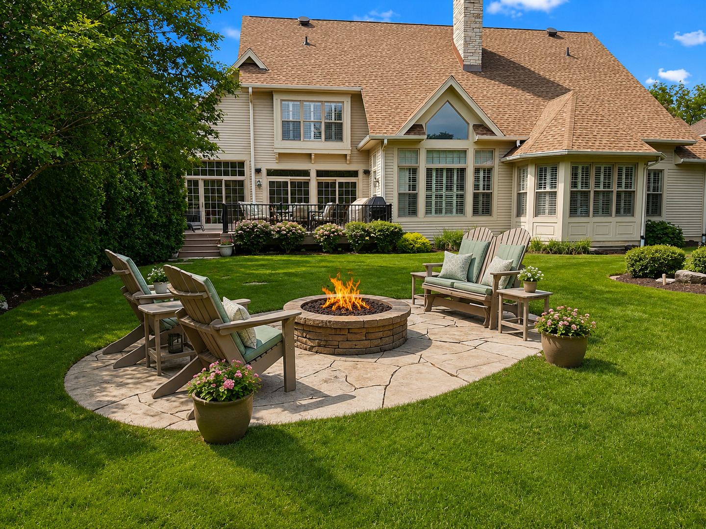 209 Carriage Trail Barrington, IL 60010 - Photo 2 of 42 a view of a house with backyard sitting area and garden