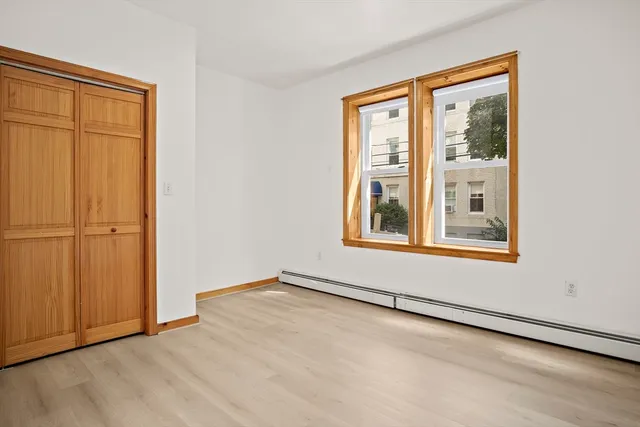 an empty room with window