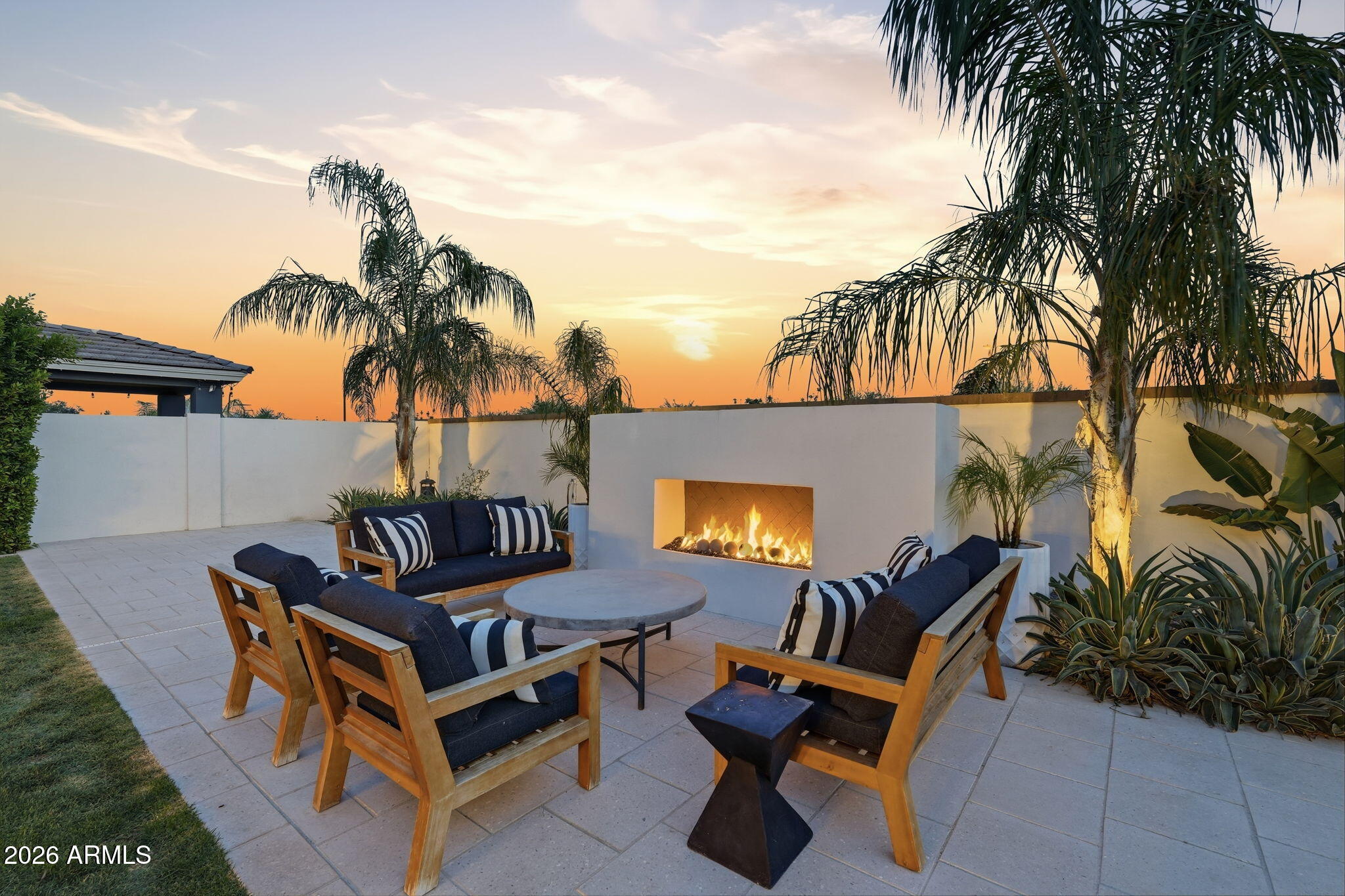 22607 East Russet Road Queen Creek, AZ 85142 - Photo 57 of 64 backyard gas fireplace sitting area