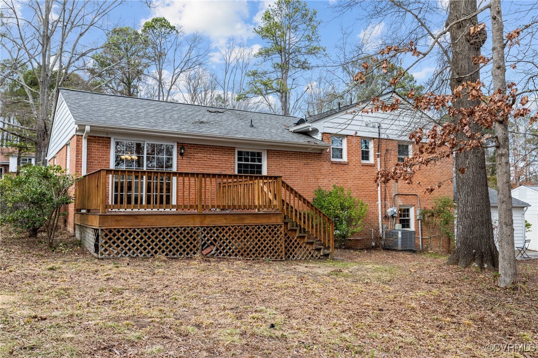 10507 Gayton Road Henrico, VA 23238 - Photo 40 of 47 Back of house featuring a deck, central AC unit, b