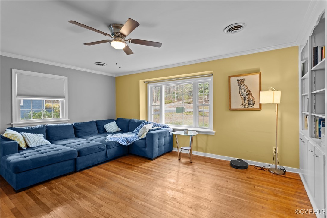 10507 Gayton Road Henrico, VA 23238 - Photo 6 of 47 Living room featuring visible vents, light wood fi