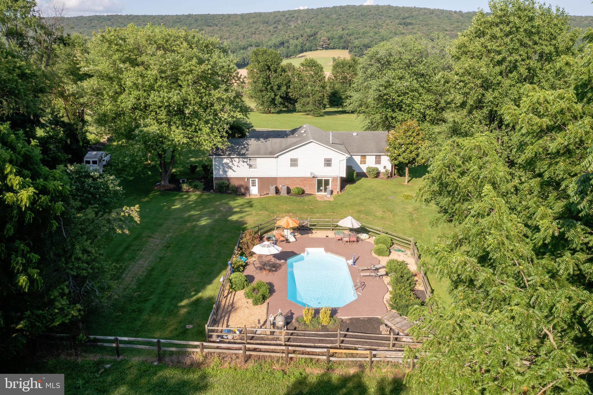20316 Townsend Road Rohrersville, MD 21779 - Photo 55 of 76 Aerial View of Pool, Rear of House