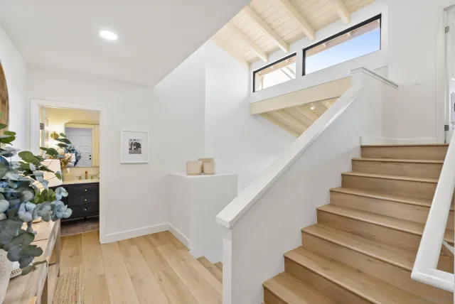 a view of entryway with wooden floor