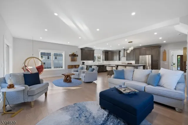 a bedroom with a bed and a table