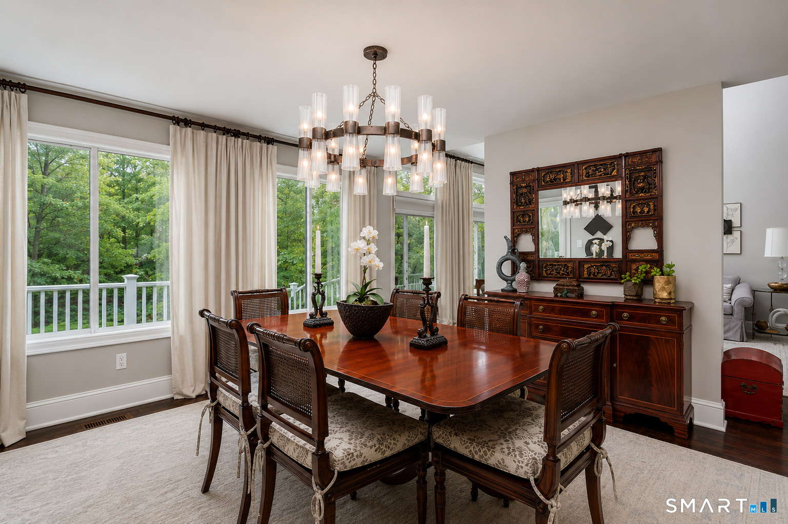 9 Green Lane Ridgefield, CT 06877 - Photo 14 of 40 a view of a dining room with furniture window and outside view