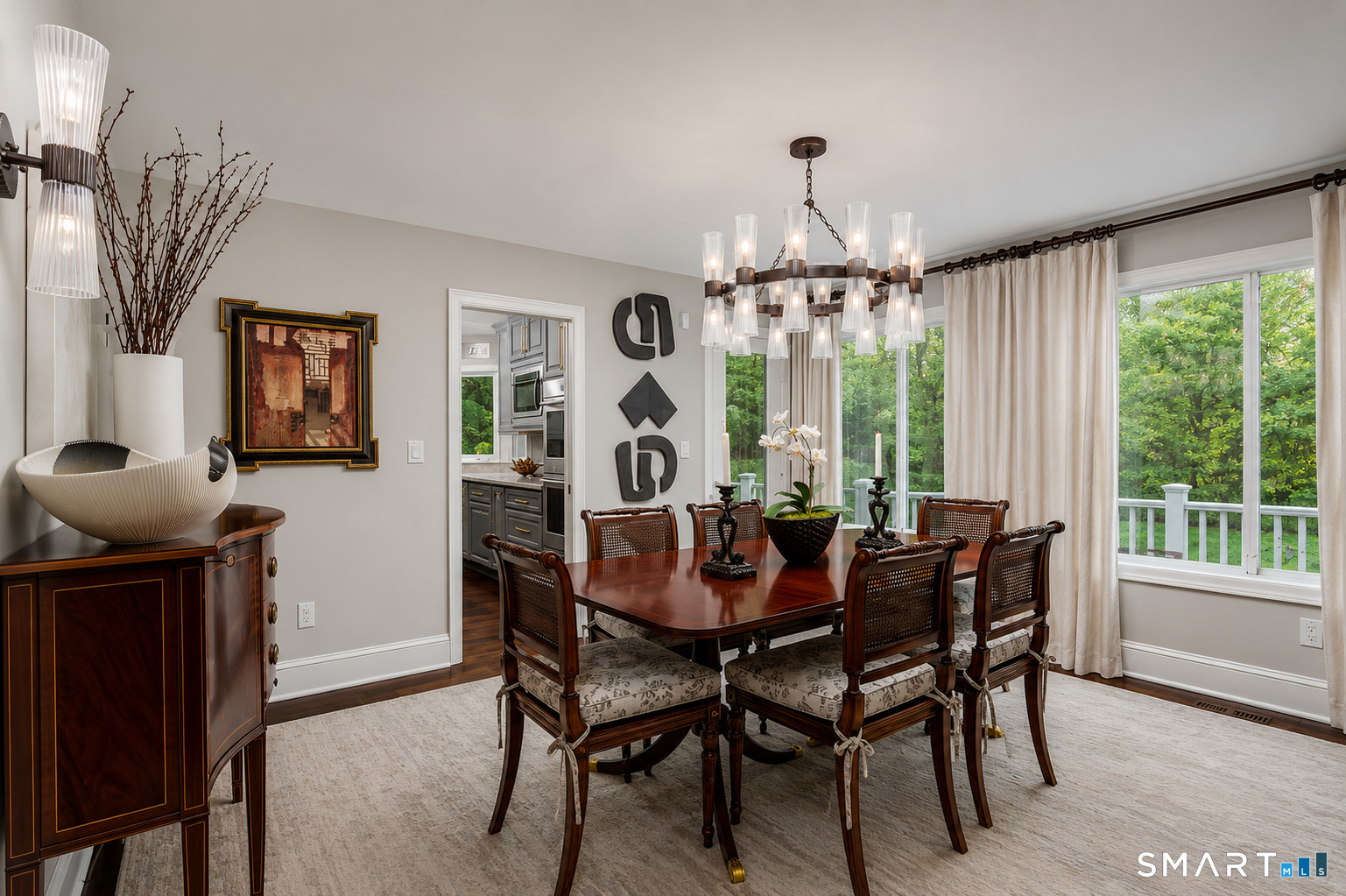 9 Green Lane Ridgefield, CT 06877 - Photo 15 of 40 a view of a dining room with furniture window and outside view
