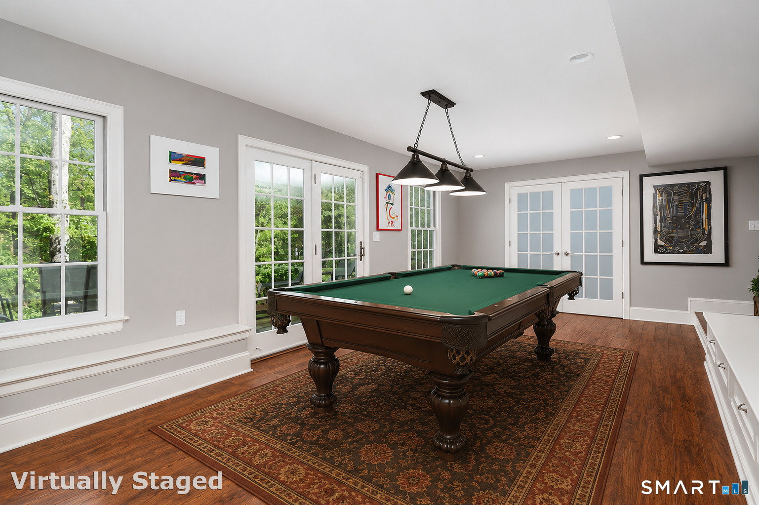 9 Green Lane Ridgefield, CT 06877 - Photo 30 of 40 a room with pool table and windows