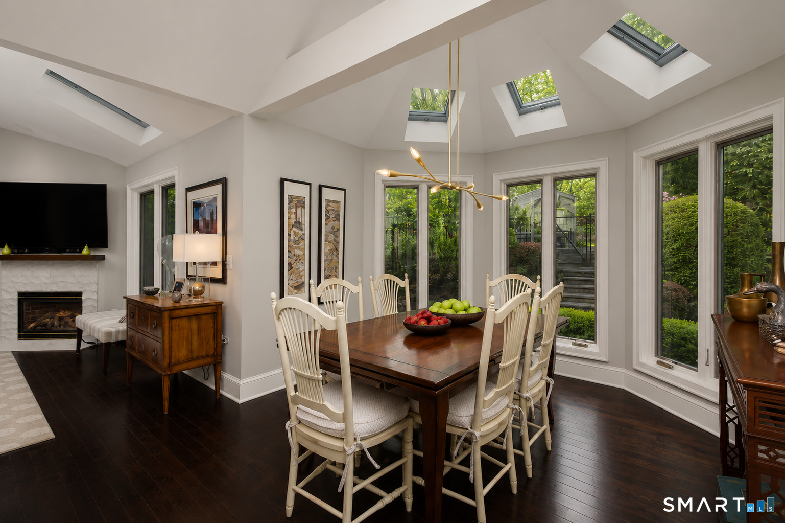 9 Green Lane Ridgefield, CT 06877 - Photo 10 of 40 a view of a dining room with furniture window and wooden floor