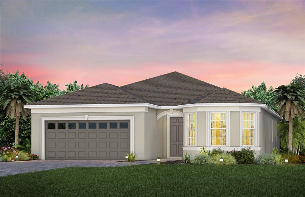 Mystique Home Florida Mediterranean Exterior Design. Artistic rendering for this new construction home. Pictures are for illustrative purposes only. Elevations, colors and options may vary.