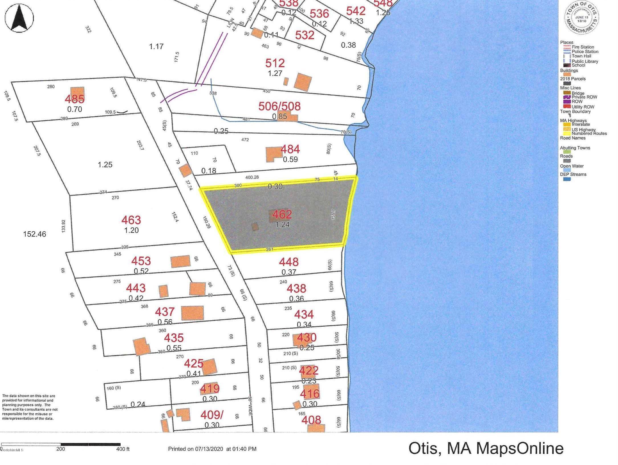 462 Lion Hill Road Otis, MA 01029 - Photo 26 of 26 Otis Town Map
