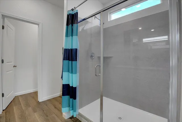 a bathroom with a shower