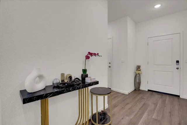 a room with a table and a chair