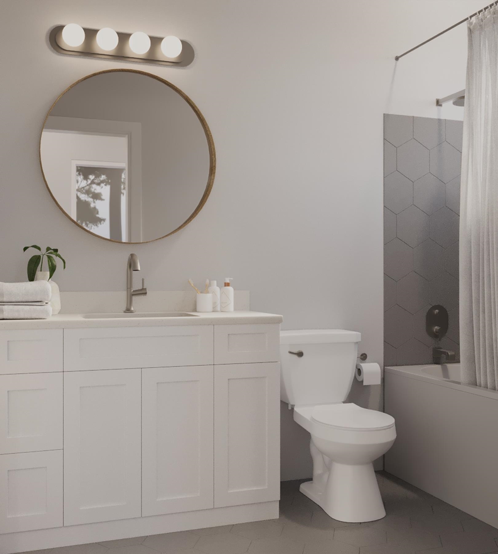 26 South Whitney Street St. Augustine, FL 32084 - Photo 8 of 21 Full bath with shower / bath combo with shower curtain and vanity