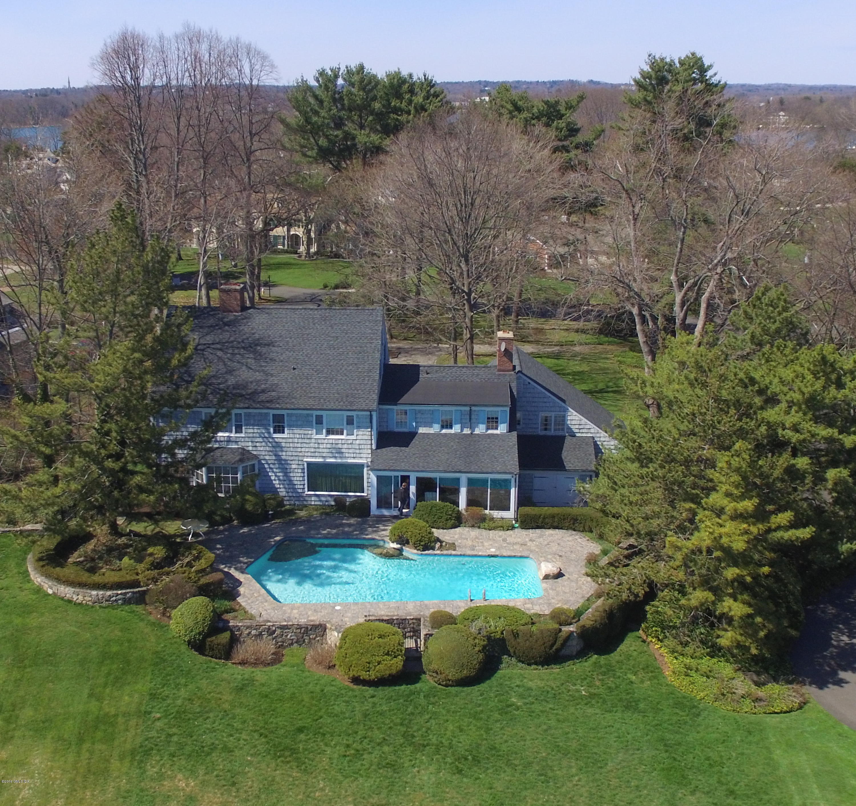 2 Bridle Path Lane Riverside, CT 06878 - Photo 23 of 24 an aerial view of a house with swimming pool garden and outdoor seating