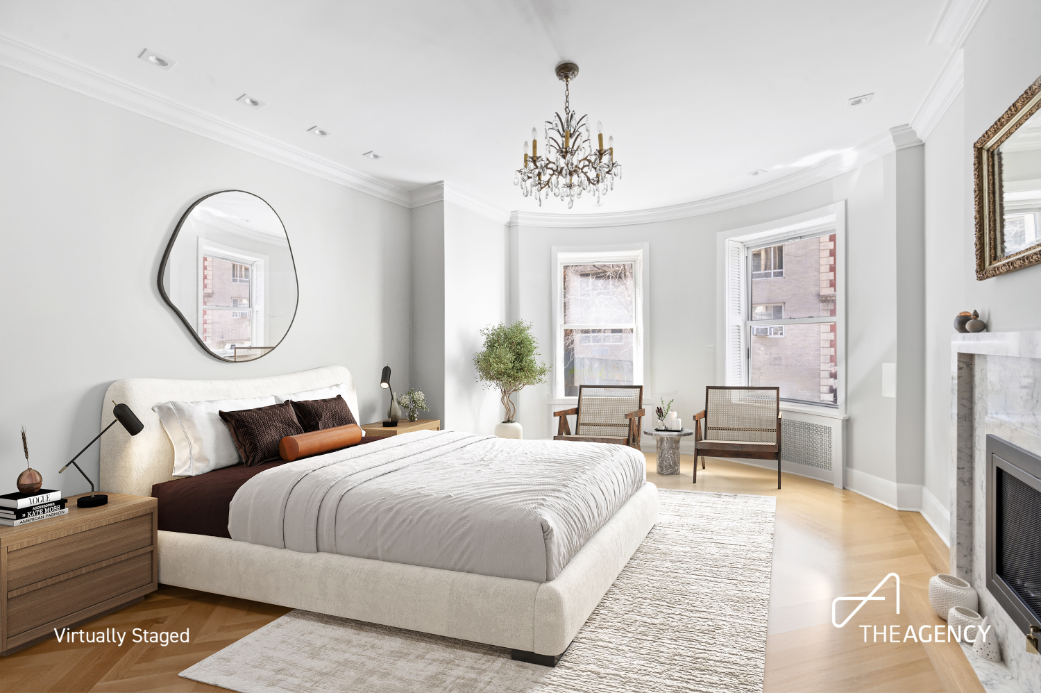 303 West 80th Street, Unit 2B1B Manhattan, NY 10024 - Photo 8 of 16 a bedroom with bed and a chandelier