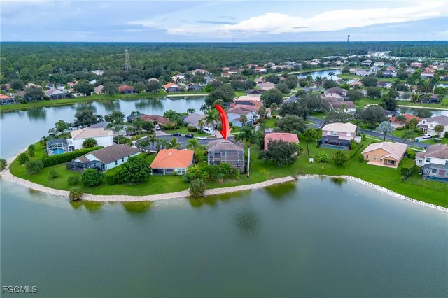 an aerial view of a house