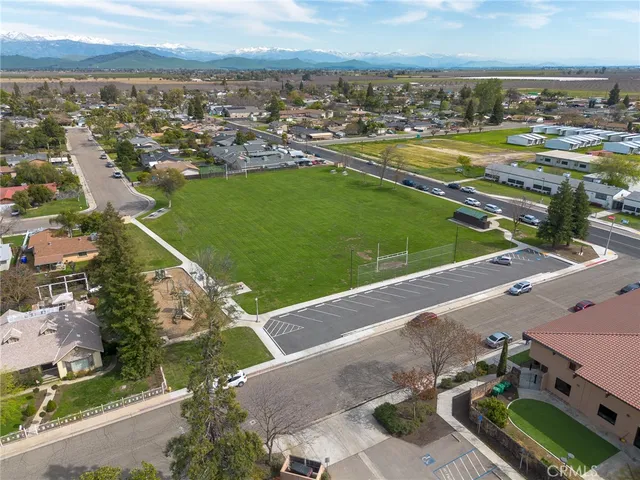 an aerial view of a city