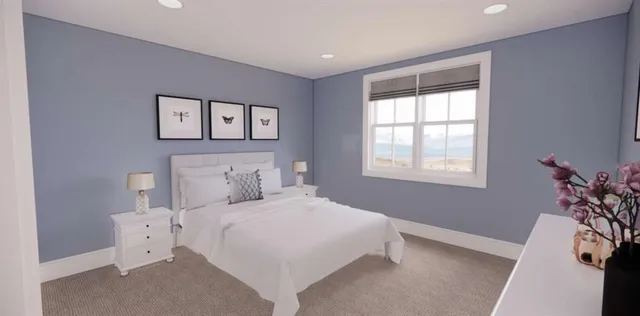 an empty room with closet and wooden floor