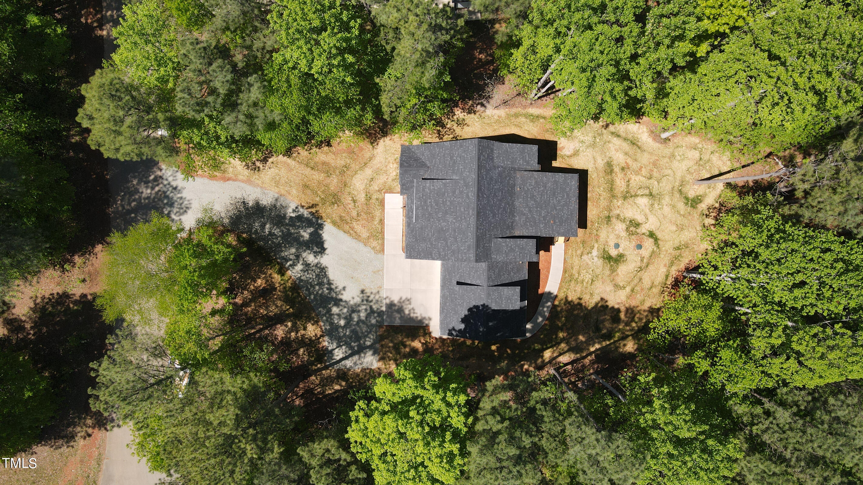 206 Goose Lane Mebane, NC 27302 - Photo 4 of 37 an aerial view of a house with a yard and garden