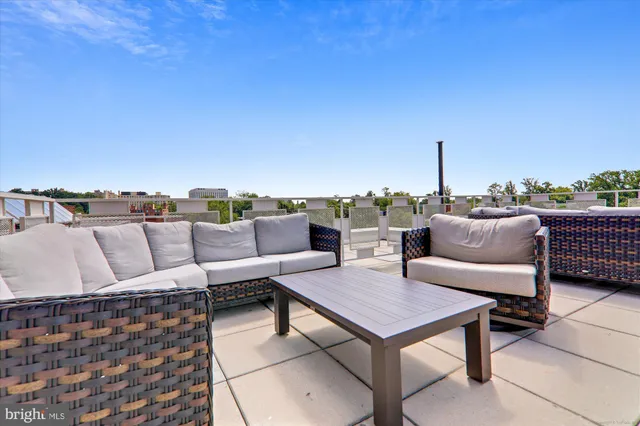 a terrace view with seating space