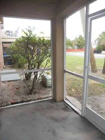 a view of a park with a slide