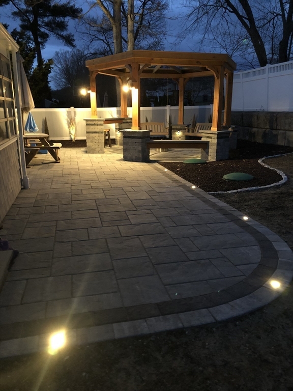 13 Cherry Hill Drive Seekonk, MA 02771 - Photo 35 of 40 a view of a patio with table and chairs a barbeque with wooden floor and a sink