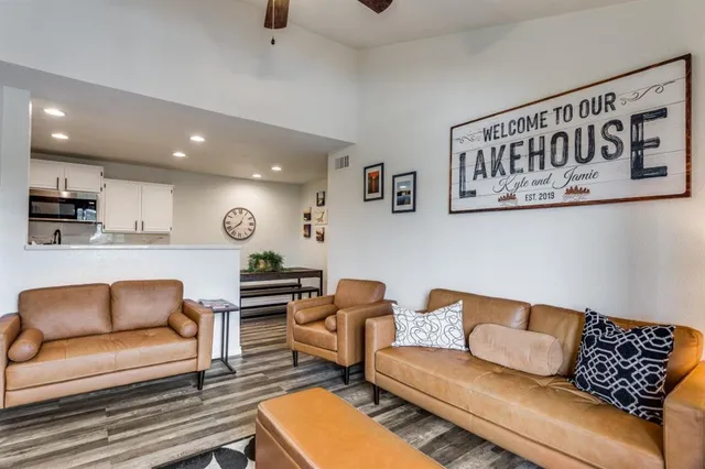 a living room with furniture and a couch
