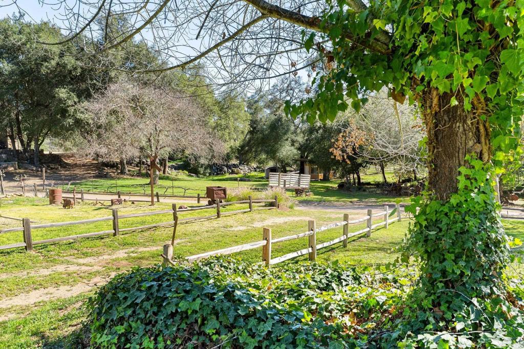 14671 Mussey Grade Road Ramona, CA 92065 - Photo 35 of 36 a view of a swimming pool with a yard and large trees