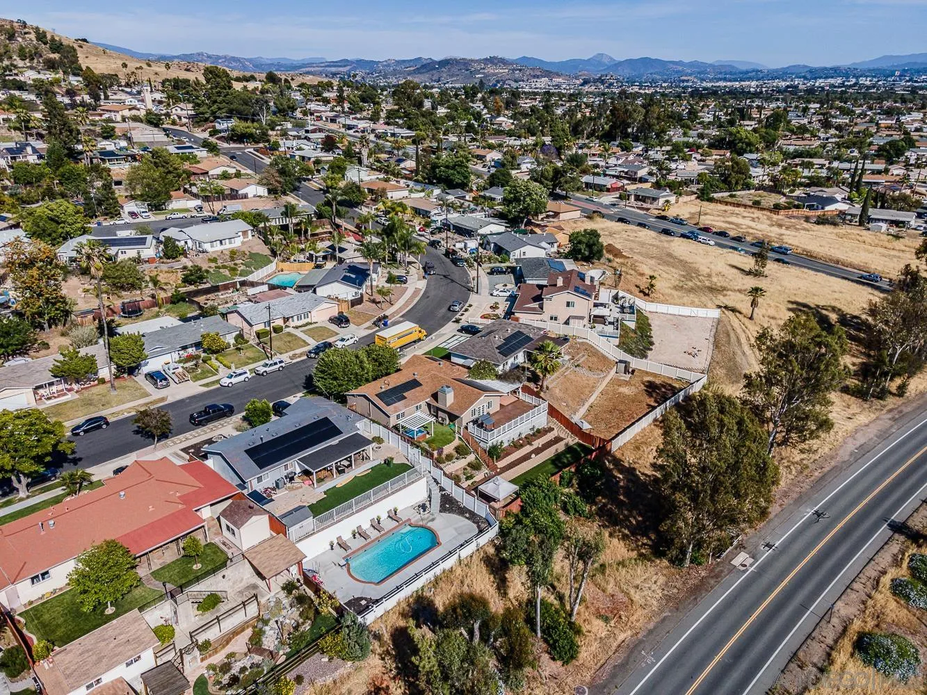 9213 Dalehurst Road Santee, CA 92071 - Photo 24 of 31 an aerial view of residential houses with city view