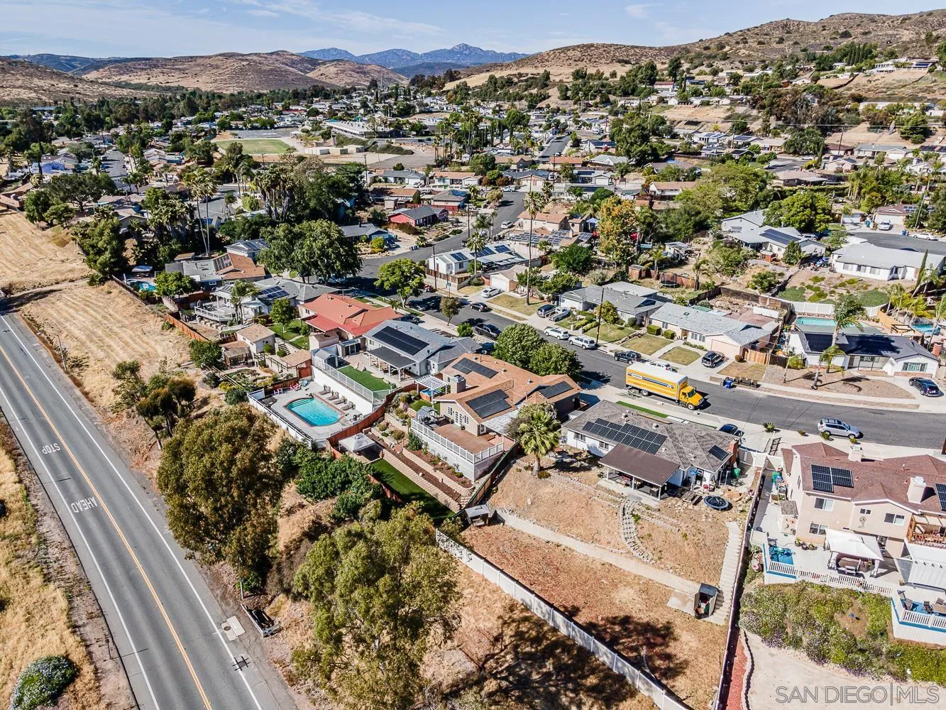 9213 Dalehurst Road Santee, CA 92071 - Photo 25 of 31 an aerial view of residential houses with city view
