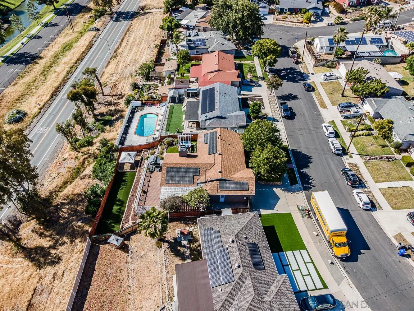 9213 Dalehurst Road Santee, CA 92071 - Photo 29 of 31 an aerial view of residential houses with outdoor space