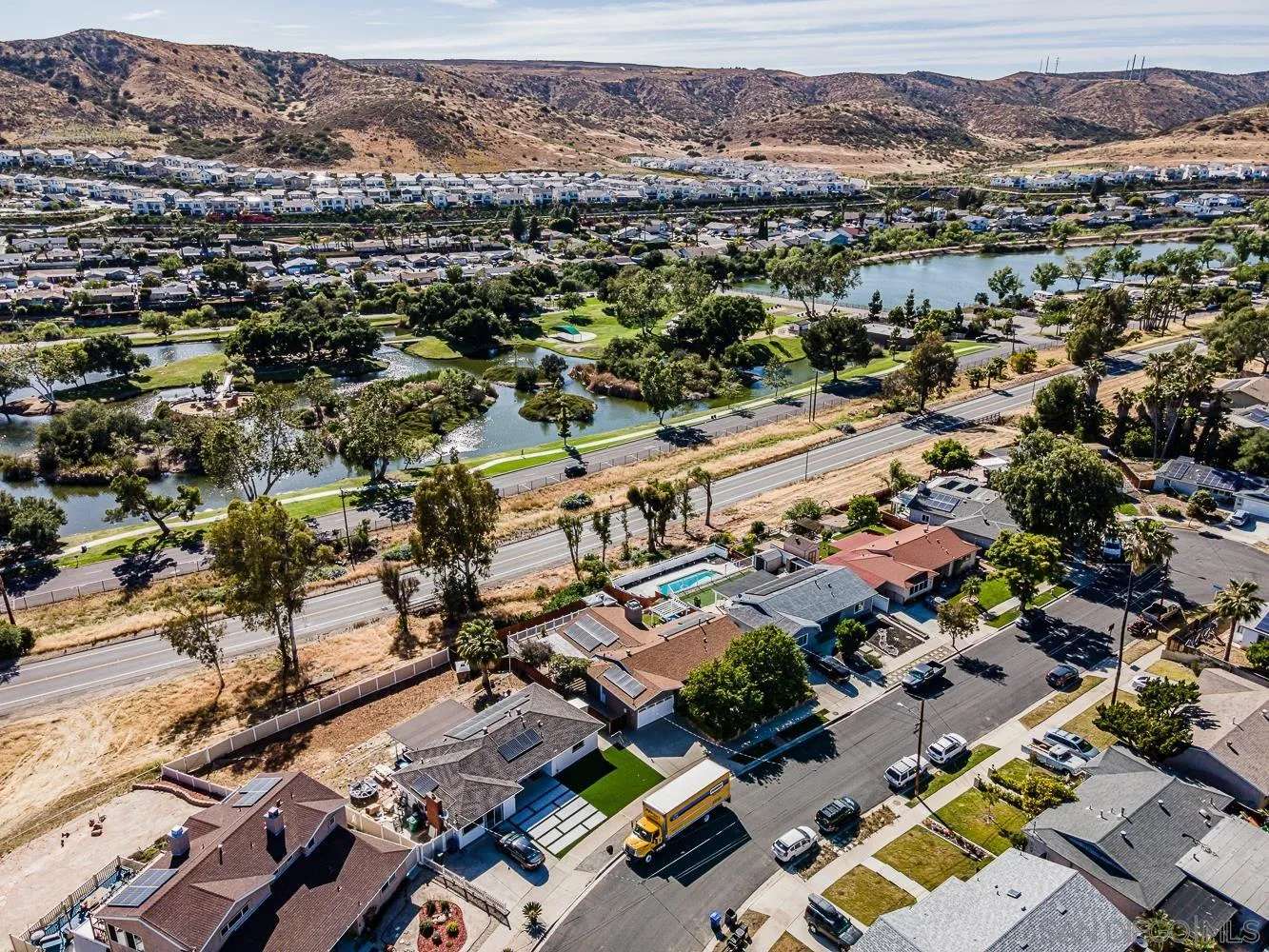 9213 Dalehurst Road Santee, CA 92071 - Photo 30 of 31 an aerial view of a city with lots of residential buildings