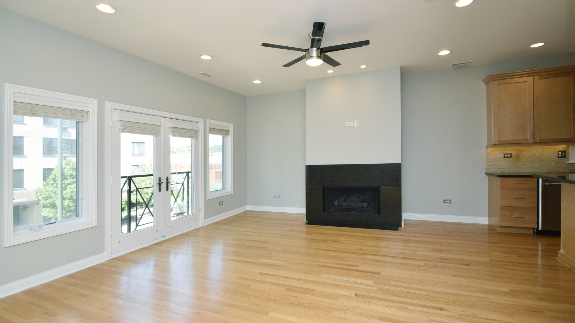 6065 North Ridge Avenue, Unit 2 Chicago, IL 60660 - Photo 3 of 17 a view of empty room with a fireplace and wooden floor