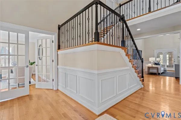 a view of an entryway with staircase