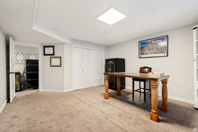 1567 Ridgeview Circle Farmington, UT 84025 - Photo 37 of 55 Spacious finished basement featuring neutral carpet flooring, recessed ceiling lighting, and abundant natural light from windows