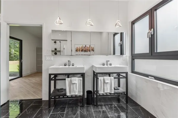a view of kitchen with breakfast area
