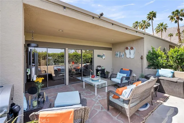 a outdoor space with patio furniture