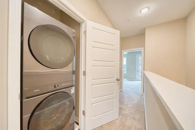 a view of a hallway with closet area