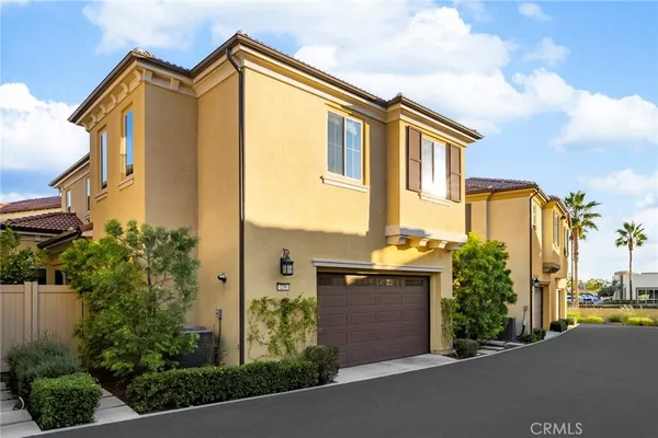 a building outdoor space with patio furniture