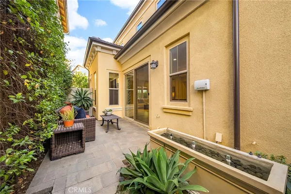 a view of balcony with furniture