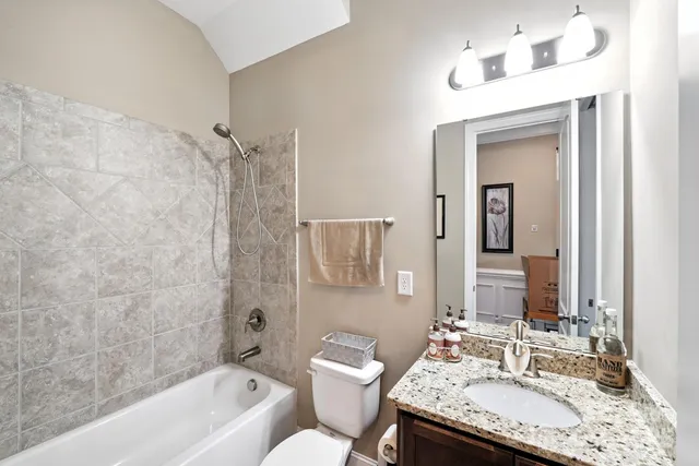 a view of a big yard next to a building