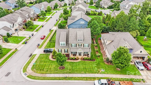 an aerial view of a house
